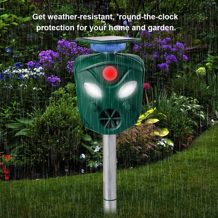 Solar animal repeller 360 degree ultrasonic motion sensor IP44 outdoor