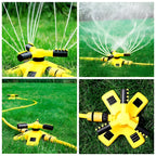 360° rotating lawn sprinkler yellow adjustable spray angles garden irrigation