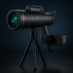 Monocular telescope waterproof night vision 12x zoom black, portable stargazing