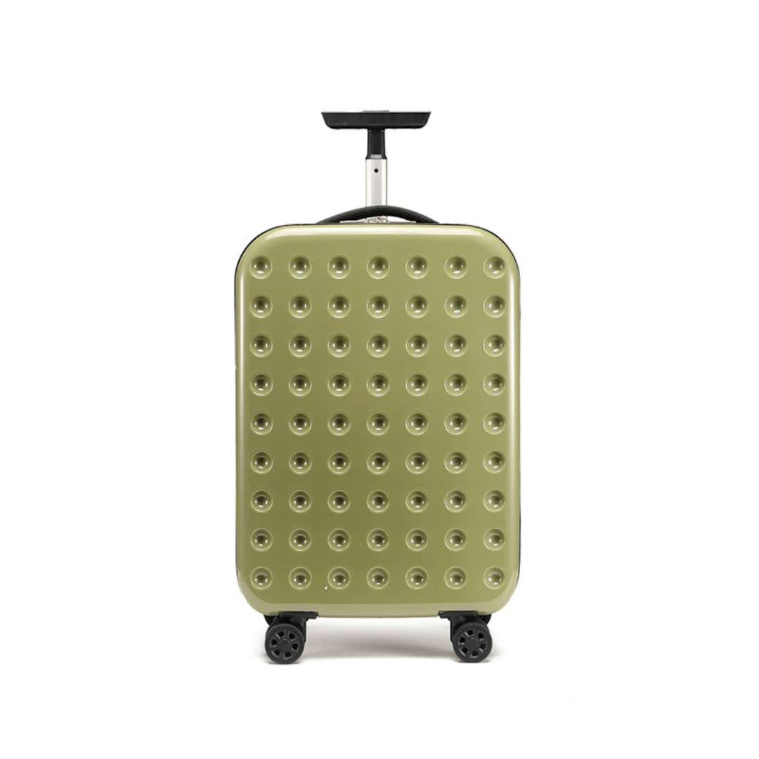 360 degree foldable hard shell travel suitcase with spinner wheels and combination lock