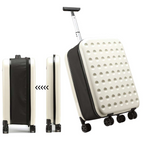 360 degree foldable hard shell travel suitcase with spinner wheels and combination lock