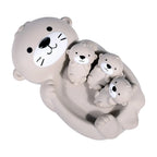 Bath toys otter family 4-piece set, safe plastic kids water play figures