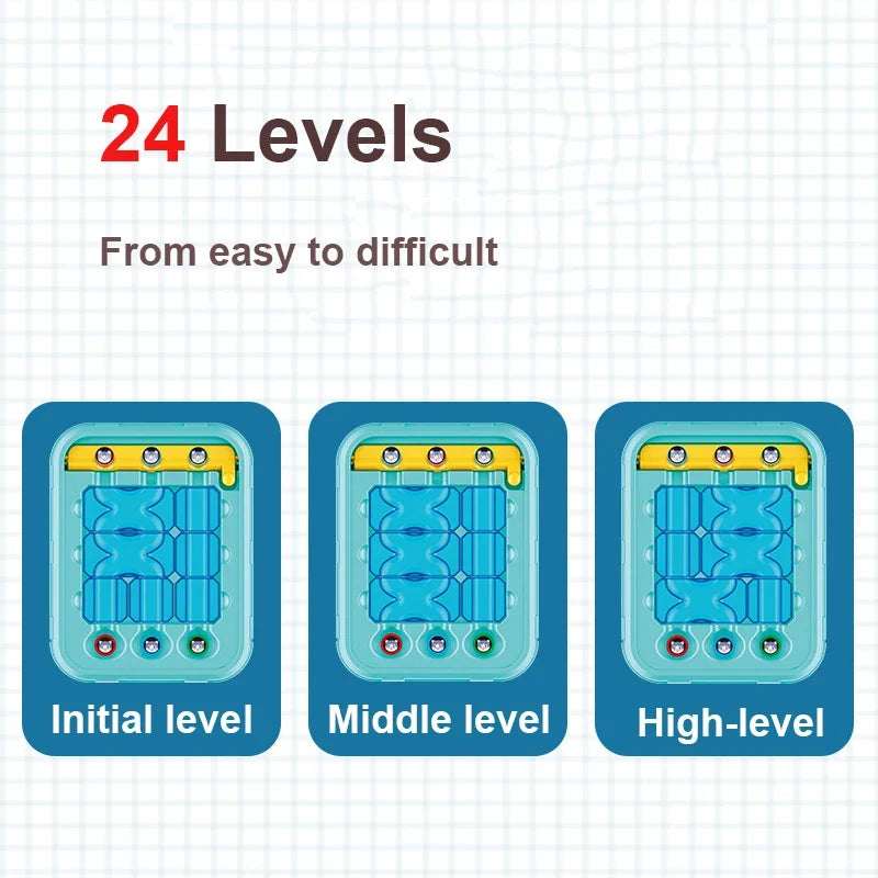 Ball maze puzzle kids logic game, ABS plastic, 17x22cm, problem-solving toy