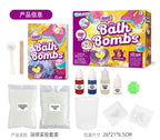 Bath bomb DIY kit for kids, colorful fizzing set with 5 bath bombs and all tools included