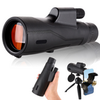 Monocular telescope waterproof night vision 12x zoom black, portable stargazing