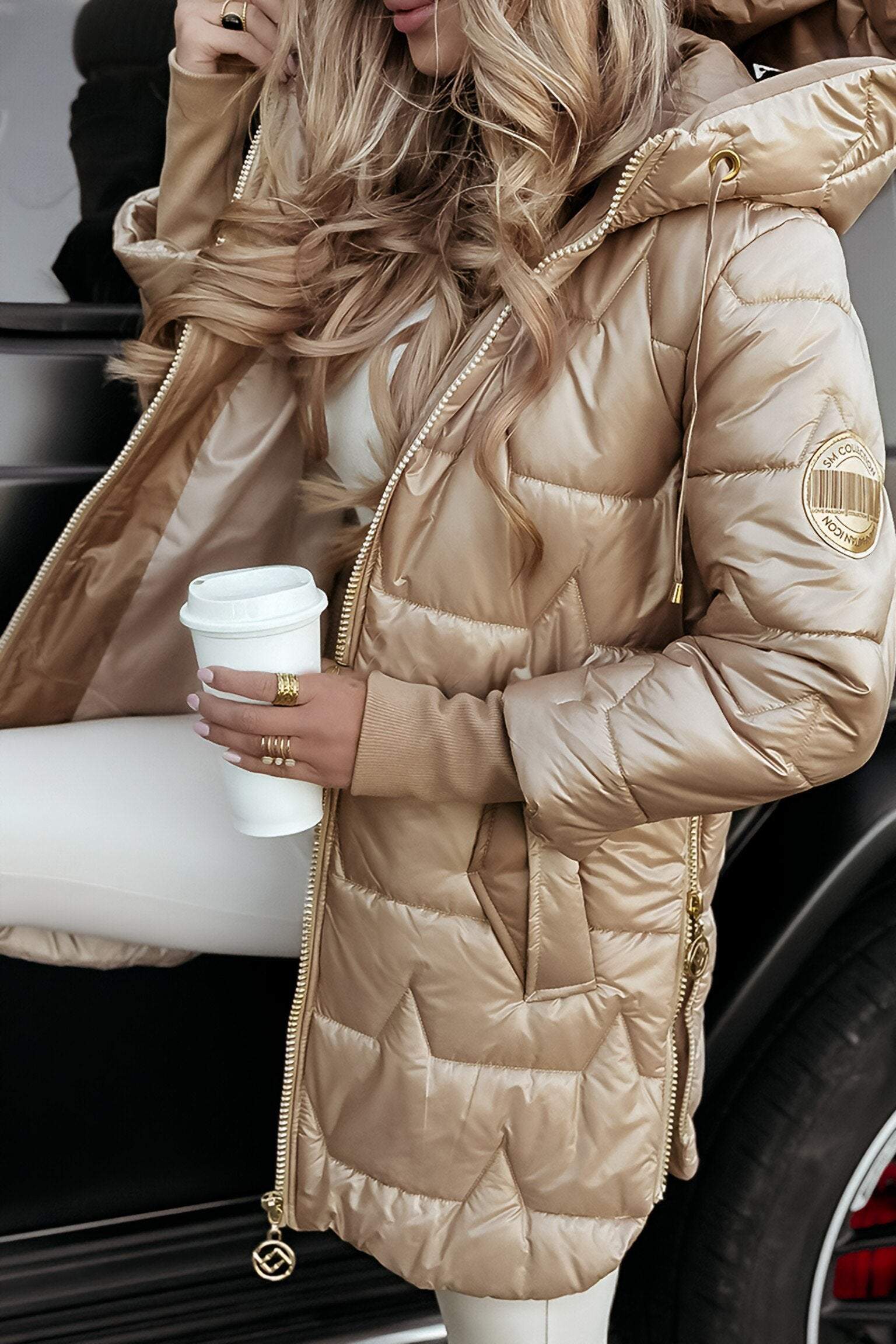 Women's transitional coat in elegant relaxed fit, available in Brown, Grey, Beige and Black