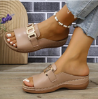 Women's orthopedic wedge sandals with stability sole and reinforced heel, summer comfort