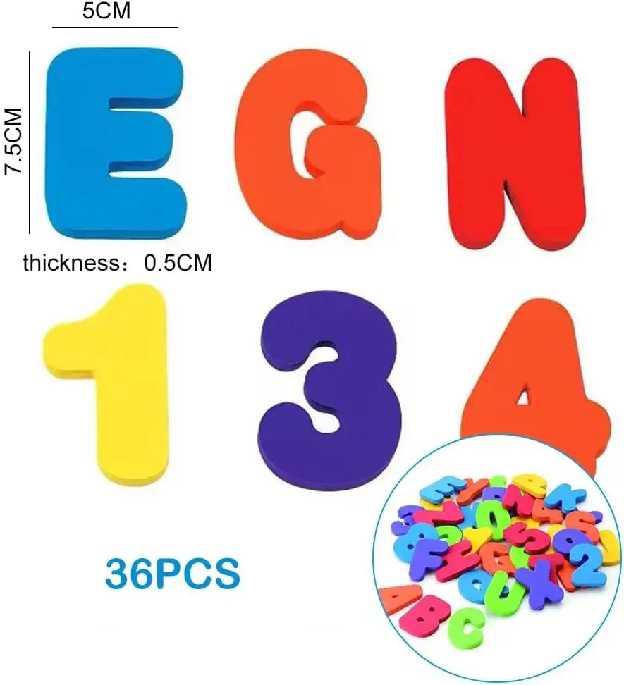 Bath letters and numbers colorful EVA foam set, 26 letters and 10 digits for kids