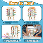 Balance Tower wooden stacking and counting game for kids ages 3+