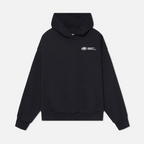 Women's minimalist hoodie drawstring-free cotton blend in navy, grey and black