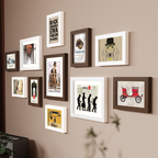 11-piece gallery wall photo frame set, drill-free classic style, multiple sizes