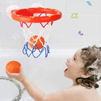 Bath basketball set with suction cup hoop and 2 balls, kids bath toy