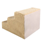 Dog stairs for tall bed 3-step portable beige fleece cover 55lb capacity