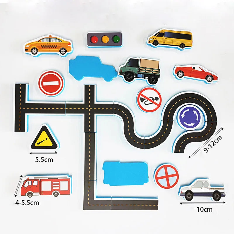 Bath toy cars foam traffic play set for kids bath time fun