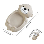 Bath toys otter family 4-piece set, safe plastic kids water play figures