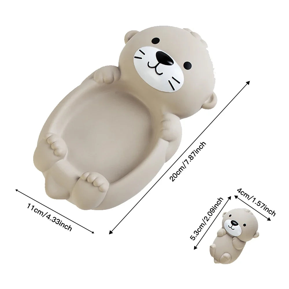 Bath toys otter family 4-piece set, safe plastic kids water play figures