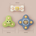 Bath spinner toys with suction cup for baby bath, colorful spinning toy for toddlers