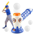 Baseball launcher toy kids pitching machine with bat and balls, ages 3+
