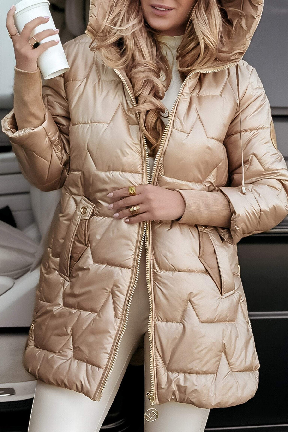 Women's transitional coat in elegant relaxed fit, available in Brown, Grey, Beige and Black