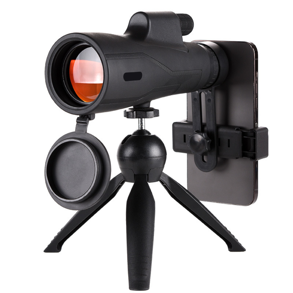 Monocular telescope waterproof night vision 12x zoom black, portable stargazing