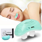 Portable sleep apnea device light green compact silent CPAP aid rechargeable