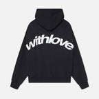 Women's minimalist hoodie drawstring-free cotton blend in navy, grey and black