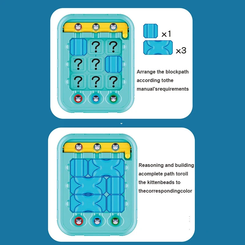 Ball maze puzzle kids logic game, ABS plastic, 17x22cm, problem-solving toy