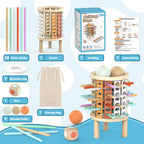 Balance Tower wooden stacking and counting game for kids ages 3+