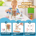 Balance Tower wooden stacking and counting game for kids ages 3+