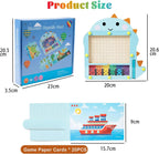 Magnetic bead puzzle wooden maze board with dinosaur theme and challenge cards