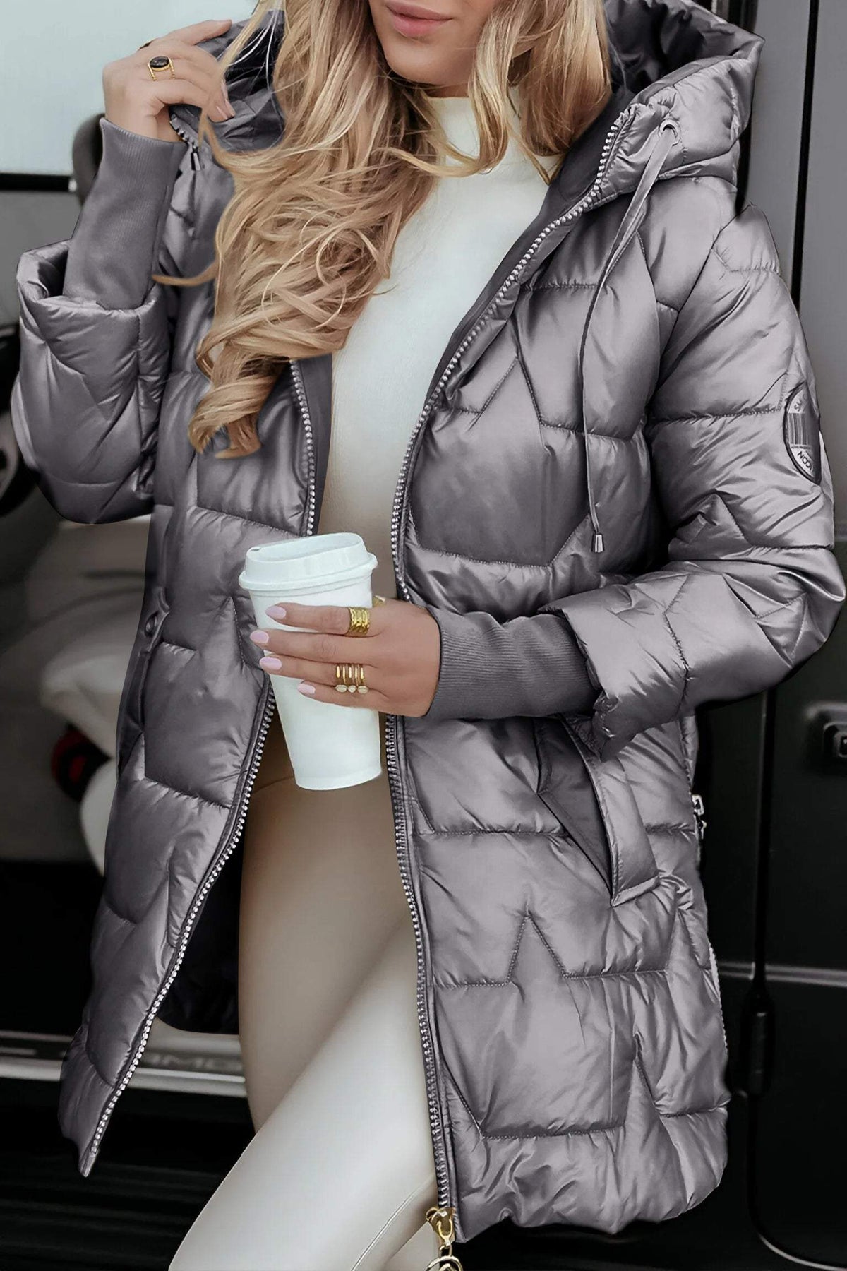 Women's transitional coat in elegant relaxed fit, available in Brown, Grey, Beige and Black