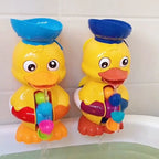 Bath toy water wheel with duck friends in red for toddlers aged 1-4