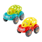 Toy car rolling ball ride-on playset for kids, available in green and red