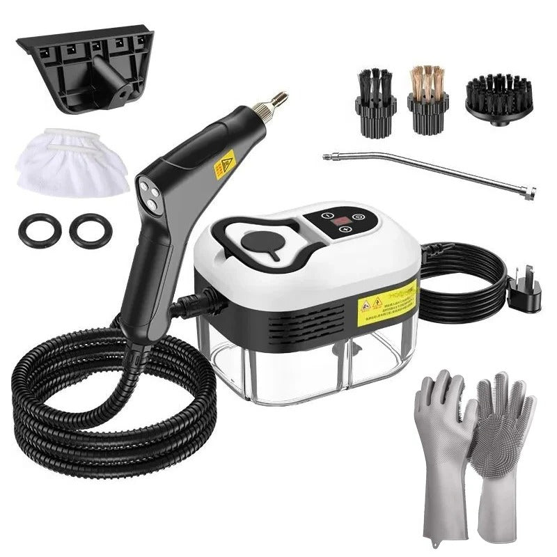 2500W high pressure steam cleaner with 6 speed settings and 5 brush heads