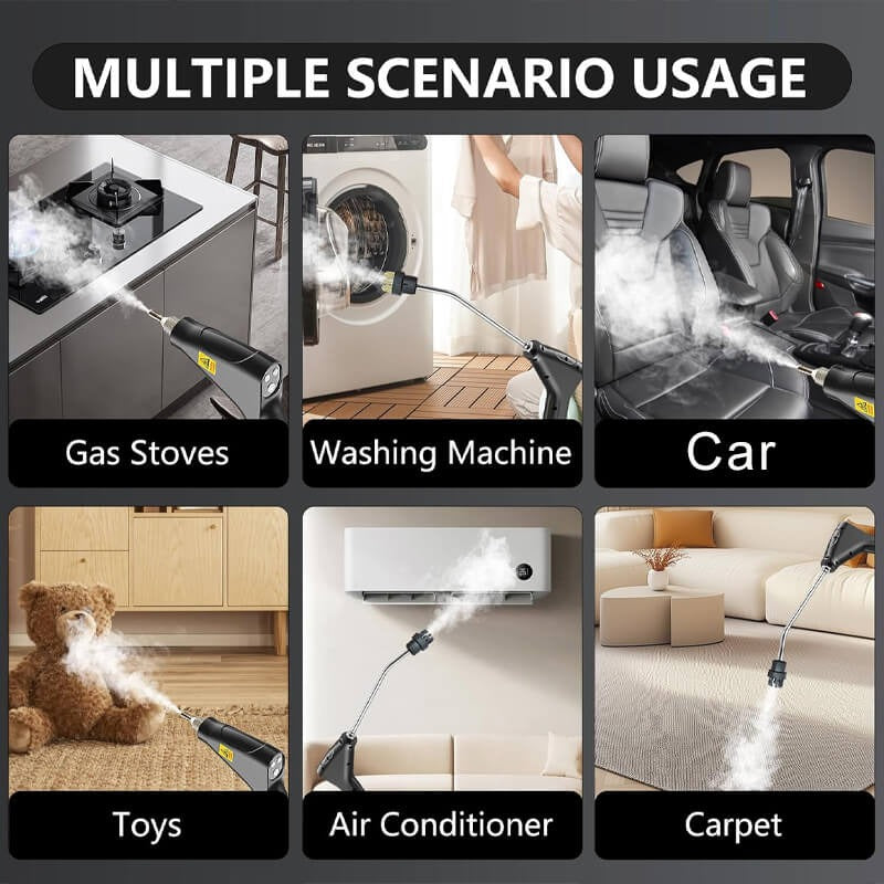 2500W high pressure steam cleaner with 6 speed settings and 5 brush heads