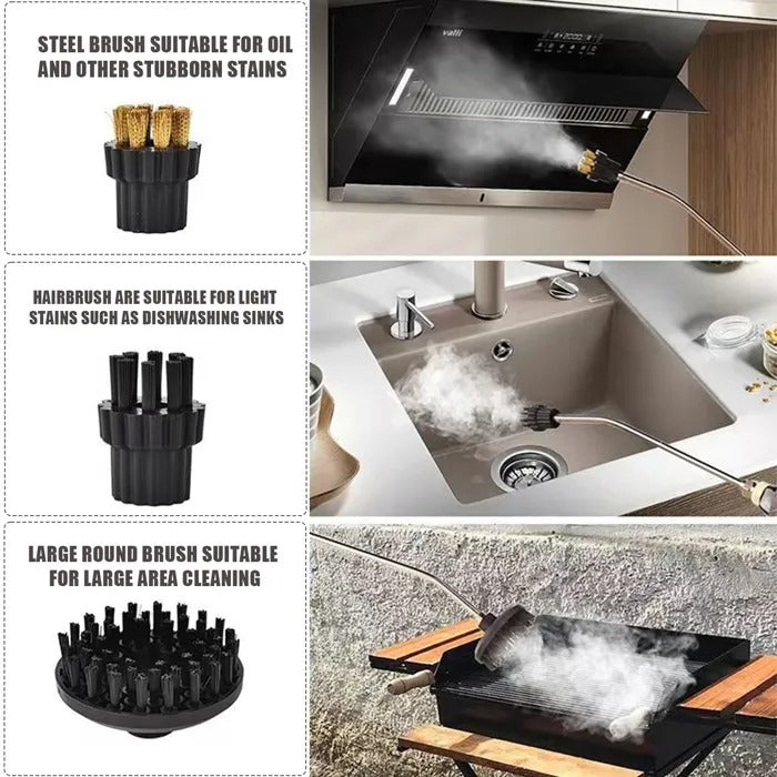 2500W high pressure steam cleaner with 6 speed settings and 5 brush heads