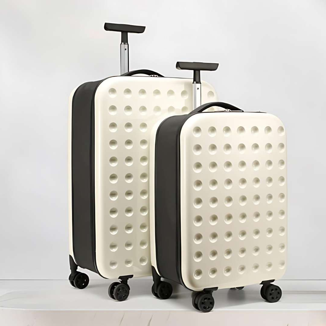 360 degree foldable hard shell travel suitcase with spinner wheels and combination lock