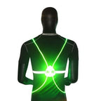 360 degree reflective LED safety vest with fiber optic lights for night running and cycling