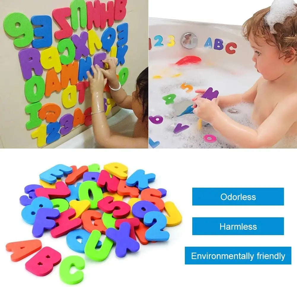 Bath letters and numbers colorful EVA foam set, 26 letters and 10 digits for kids