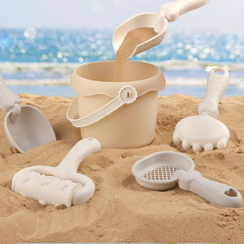 Kids beach sand toy set for castle building and creative outdoor play