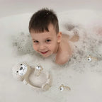 Bath toys otter family 4-piece set, safe plastic kids water play figures