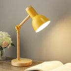 Table lamp indoor adjustable LED desk light minimalist Nordic wood and metal design