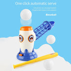 Baseball launcher toy kids pitching machine with bat and balls, ages 3+