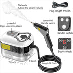 2500W high pressure steam cleaner with 6 speed settings and 5 brush heads