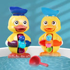 Bath toy water wheel with duck friends in red for toddlers aged 1-4