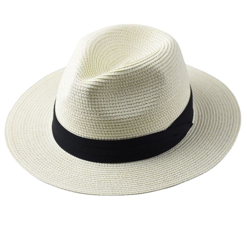 Men's Panama hat wide brim paper straw summer sun hat