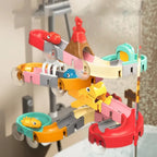 Bath toy track DIY water slide play set with modular suction cup design