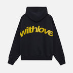 Women's minimalist hoodie drawstring-free cotton blend in navy, grey and black