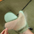 Cat grooming glove 2-in-1 rubber brush and massage, fits most hand sizes