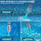 Cordless 3-in-1 rechargeable pool vacuum cleaner, 10W motor, 90 min runtime